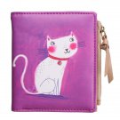 Graffiti Printed Short Wallet Girls 3D Animals Cat Purse Card Holder Coin Bags