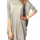 Women Plus Size Batwing Sleeve Blouse Tops Loose Long T-Shirt