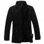 Mens Fashion Stand Collar Thick Warm Jacket Cotton Solid Colar Korean Style Trench Coat