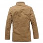 Mens Fashion Stand Collar Thick Warm Jacket Cotton Solid Colar Korean Style Trench Coat