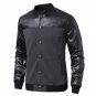 Men Fall Winter Button PU Leather Sleeve Stand-collar Coat Jacket