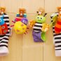 4Pcs Lovely Animal Baby Infant Kids Rattles Finders Glove Toys Hand Foot Socks Set