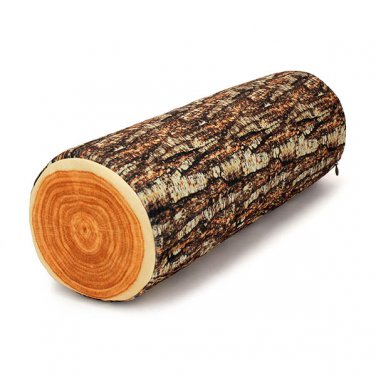 3D Realistic Wood Shape Throw Pillow Comfortable Cushion
