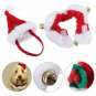 2pcs Christmas Pet Cat Dog Santa Hat Collar With Bell Christmas Costume Set