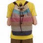 Stripe Canvas Backpack Casual Drawstring Rucksack Students School Bags Satchel