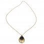 Retro Stone Water Drop Hollow Pendant Heart Necklace Chain