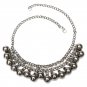 Black Ball Crystal Charm Pendant Collar Choker Statement Necklace
