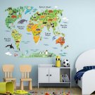 Colorful World Map DIY Removable Wall sticker Decal