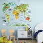 Colorful World Map DIY Removable Wall sticker Decal