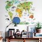 Colorful World Map DIY Removable Wall sticker Decal