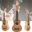 21'' Soprano Acoustic Ukulele Uke Zebrawood 4 Strings Guitar