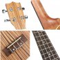21'' Soprano Acoustic Ukulele Uke Zebrawood 4 Strings Guitar