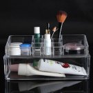 Two Layer Acrylic Clear Make Up Organizer Cosmetic Display Nail Polish Storage Holder Case