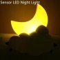 Creative Moon LED Sensor Control Night Light Baby Bedroom Lamp Decoration