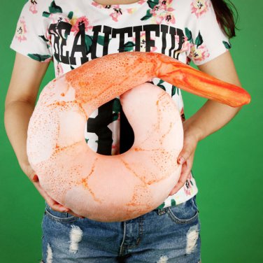 Creative 3D Shrimp Throw Pillow Plush U Shape