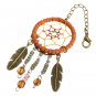 Dream Catcher Crystal Colored Bead Feather Keychain Pendant Accessory