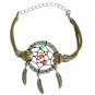 Dream Catcher Colored Bead Alloy Feather Pendant Bracelet