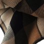 Button Check Woolen Turn Down Collar Women Cape Coat