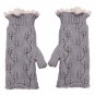 Ladies Arm Knitted Fingerless Gloves Button crochet Lace Mittens