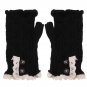 Ladies Arm Knitted Fingerless Gloves Button crochet Lace Mittens