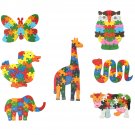 Wooden Animal Shape Puzzle Blocks 26 Alphabet Number Educational Toy