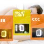 LED Sensor Control Night Light with USB Port for Tablet Cell Phone Charging
