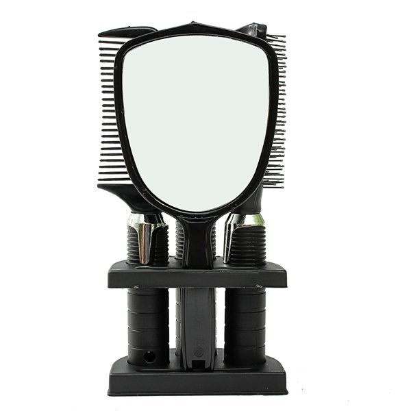 5Pcs Plastic Hair Comb Massage Brush Mirror Set