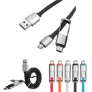 2 In 1 Multi-function USB 3.1 Type C Micro USB Male to USB 2.0 Male Data Cable