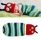 Newborn Baby Crochet Knit Photo Photography Prop Caterpillar Hat Costume Outfits