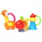 6Pcs a Set Safe Baby Kids Toy Bundle Gift Lovely Animal Teeth Bite Shake Ring Model Handbell Rattles