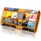 Elegant Patchwork Long Wallet Ladies Hasp Purse Clutche