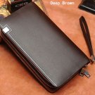 One Zipper Business Man-made Leather Portable Bag Wallet