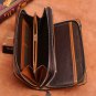 Double Zipper Business Man-made Leather Portable Bag Wallet