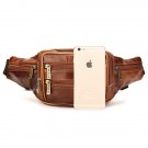 Genuine Leather Crossbody Bag Leisure Outdoor Building Travel Hiking Waist Bag