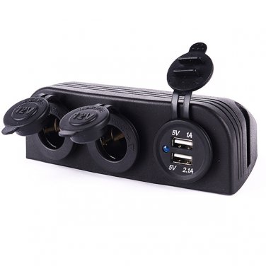 Car Cigarette Lighter Socket Charger Waterproof 12-24V Universal USB