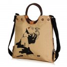 Women Canvas National Wind Handbag Crossbody Bag