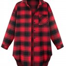 Long Sleeve Lapel Loose Women Blouse