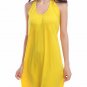 Women Mini Dress Solid Halter Backless Bikini Cover Up
