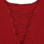 Long Sleeve Tops Women's Criss Cross Winter Solid Slim Shirt