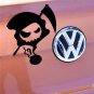 Skeleton Reflective Car Decorative Sticker Death Demon Car Door Window Decal 14*13cm