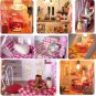 DIY Wood Dream House With Light Miniature And Furniture