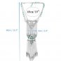 Ethnic Silver Turquoise Triangle Tassel Statement Necklace