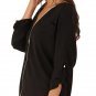 Black V Neck Backless Long Sleeve Zipper