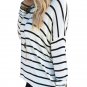 Asymmetrical Loose Casual White Stripe Long Sleeve