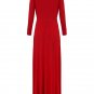 Plus Size V-Neck Solid Pleated Evening Party Dress