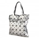 Diamond Pattern Foldable Handbag Patchwork Large Capacity Tote