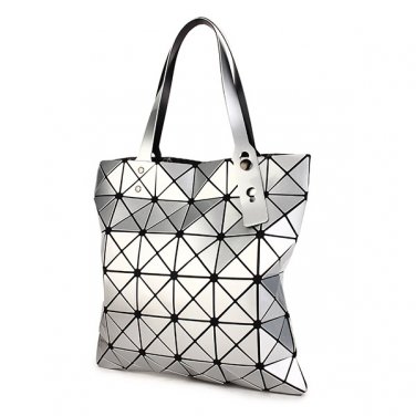 Diamond Pattern Foldable Handbag Patchwork Large Capacity Tote