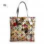 Diamond Pattern Foldable Handbag Patchwork Large Capacity Tote
