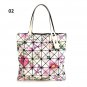 Diamond Pattern Foldable Handbag Patchwork Large Capacity Tote