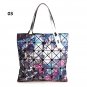Diamond Pattern Foldable Handbag Patchwork Large Capacity Tote